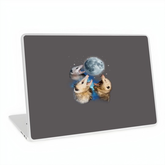 Discover Three Possum Howling At Moon - Funny Opossum Lovers Costume Laptop Skins