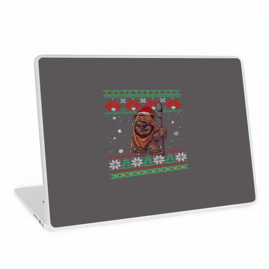 Discover Cute Santa Wicket Ewoks Endor Ugly Sweater Christmas Laptop Skins
