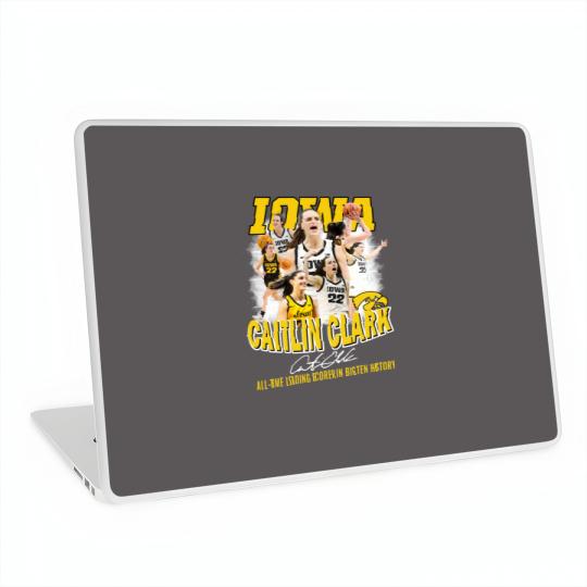 Discover Caitlin Clark All Time Leading Scorer In Big Ten History Laptop Skins, Basketball 2024 Caitlin Clark Laptop Skins