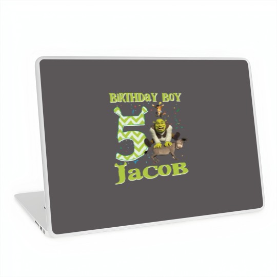 Discover Shrek Birthday Laptop Skins, Green Ogre Cartoon Custom Personalized Boy Girl Birthday Laptop Skins