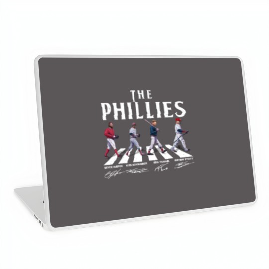 Discover SALE!!! Phillies Walking Abbey Road Signatures Baseball 2023 Signatures Laptop Skins
