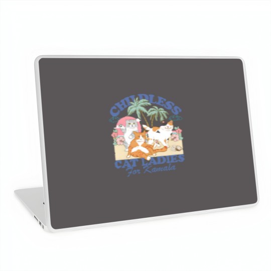 Discover Childless Cat Ladies For Kamala Laptop Skins, Childless Cat Lady Laptop Skins