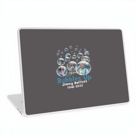 Discover Rare Jimmy Buffett 1946 2023 Bubbles Up Thank  You Memories Black Laptop Skins