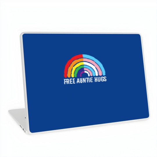 Discover Free Auntie Hugs Rainbow Transgender Flag LGBTQ Gay Pride Laptop Skins