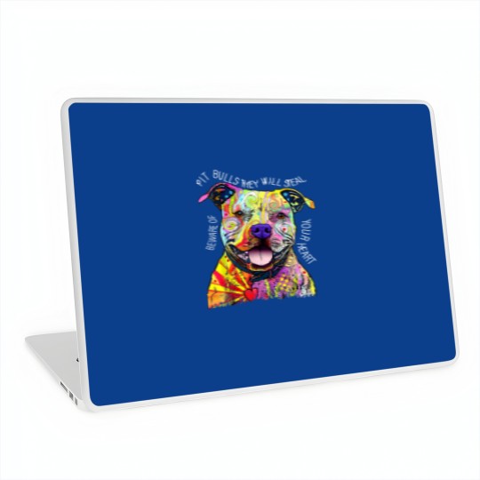 Discover Beware Pitbull They Will Steal Your Heart Laptop Skins, Pit Bull Laptop Skins