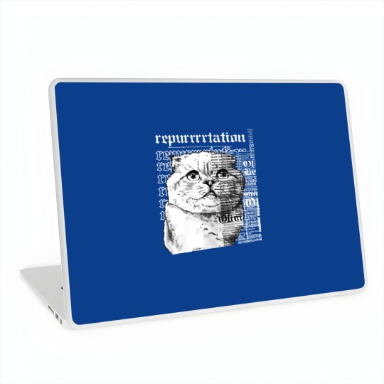Discover Vintage Reputation Cat Laptop Skins, Reputation Karma Laptop Skins