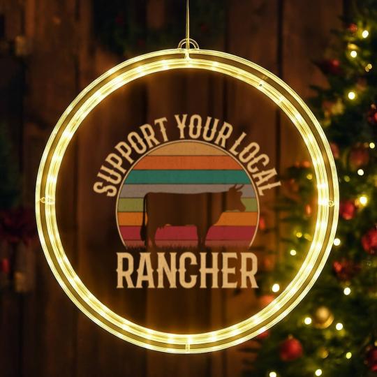 Discover support your local rancher, cattle rancher LED Christmas Window Lights
