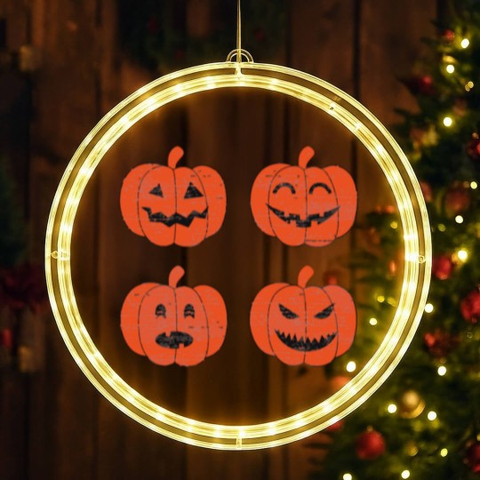 Discover Vintage Look Jack-O-Lantern Pumpkin Halloween LED Christmas Window Lights
