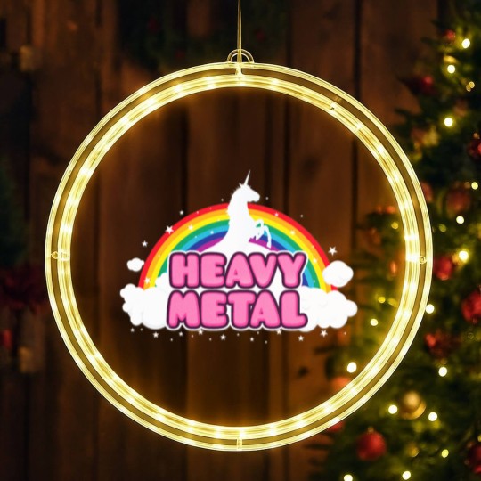Discover HEAVY METAL! (Funny Unicorn / Rainbow Mosh Parody LED Christmas Window Lights