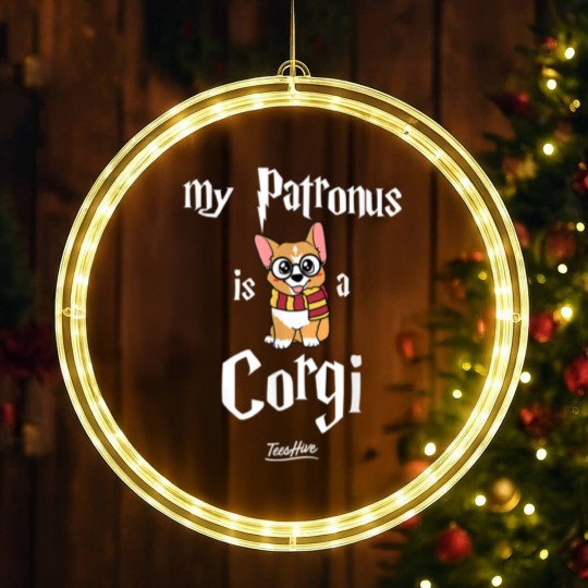 Discover My Patronus Is A Corgi Funny Corgi Novelty Cute C LED Christmas Window Lights
