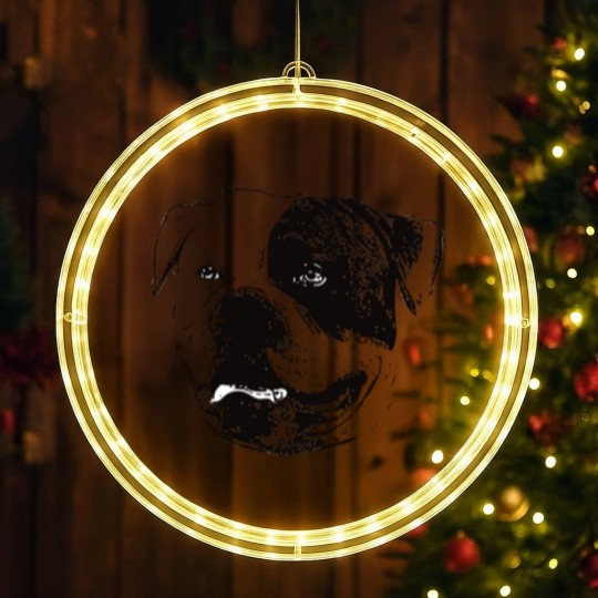 Discover American Bulldog Face LED Christmas Window Lights