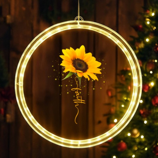 Discover Sunflower LED Christmas Window Lights Faith Beautiful yellow sunflower sunflower blooms funny