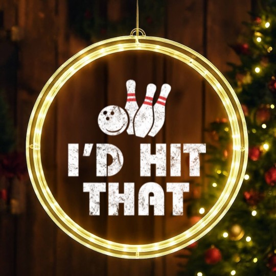 Discover Bowling LED Christmas Window Lights - I'd Hit That - Vintage - Gift For Bowlers LED Christmas Window Lights