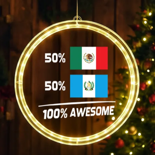 Discover Half Mexican Half Guatemalan Pride Mexico Guatemala Flag LED Christmas Window Lights