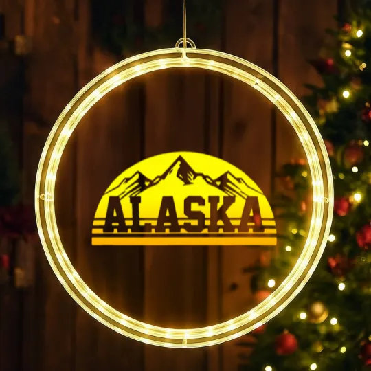 Discover Alaska Vintage Alaska Day LED Christmas Window Lights