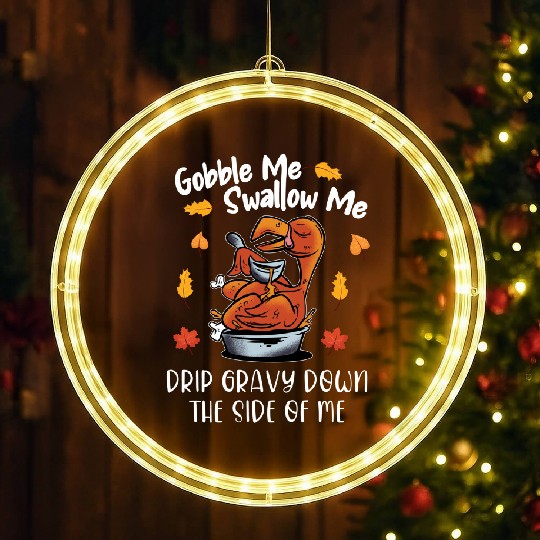 Discover Gobble Me Swallow Me LED Christmas Window Lights Funny Turkey Thanksgiving 2021 LED Christmas Window Lights