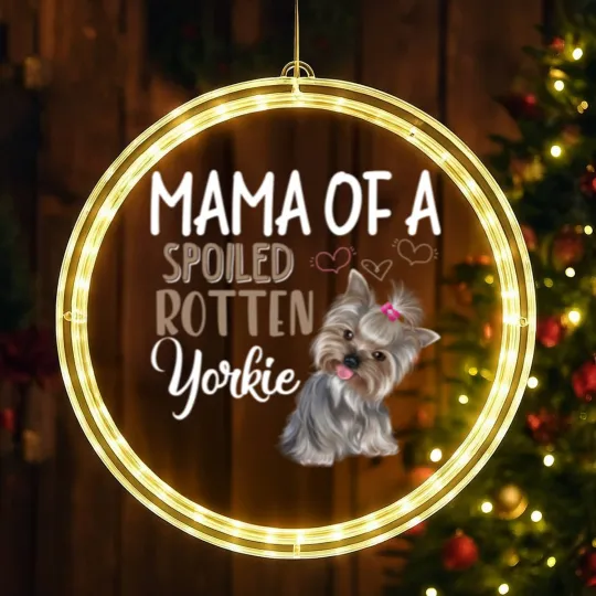 Discover Yorkie Dog LED Christmas Window Lights - Yorkie Mom, Dog Lover Gift LED Christmas Window Lights