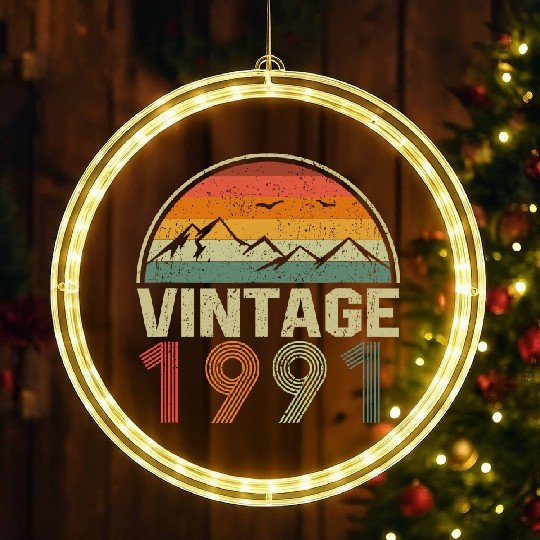 Discover Classic 30th Birthday Gift Idea Vintage 1991 LED Christmas Window Lights