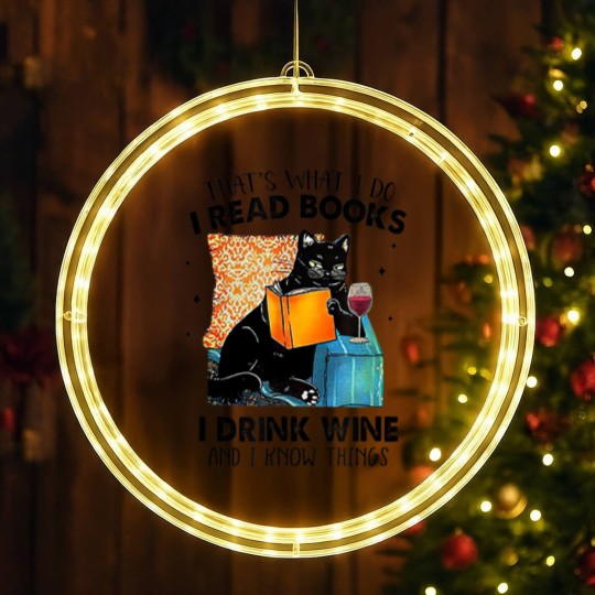 Discover I Read Books I Drink Wine & I Know Things LED Christmas Window Lights