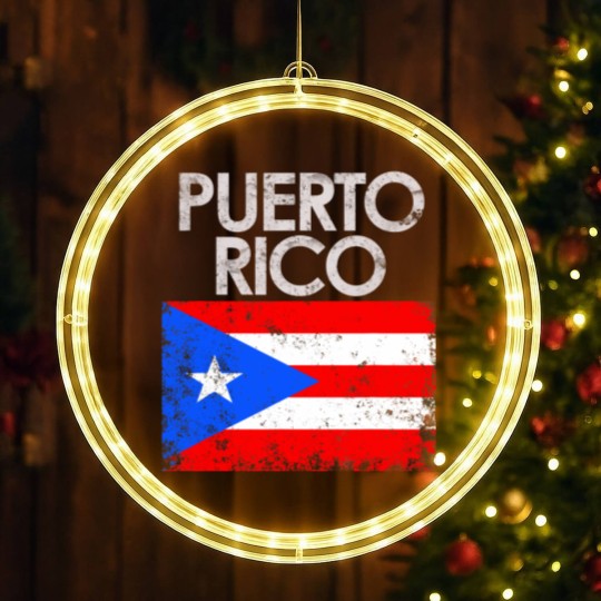 Discover Vintage Puerto Rico Rican Flag LED Christmas Window Lights