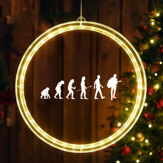 Discover Acoustic Guitar Player Evolution Guitarist Gift LED Christmas Window Lights