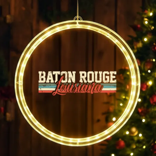 Discover Baton Rouge Louisiana Vintage Gift LED Christmas Window Lights