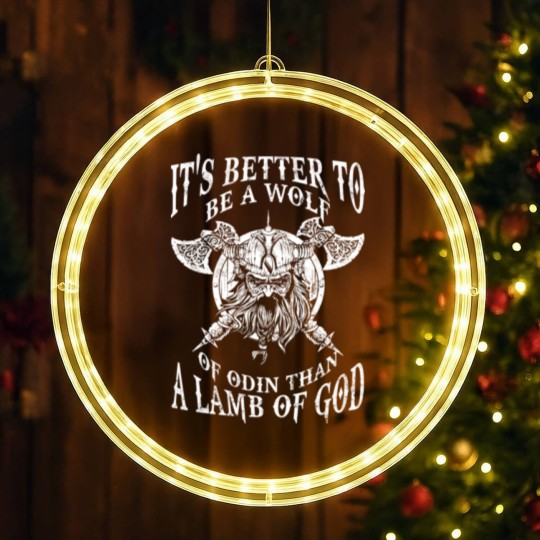 Discover Be a wolf of Odin - Better than a lamb of God LED Christmas Window Lights