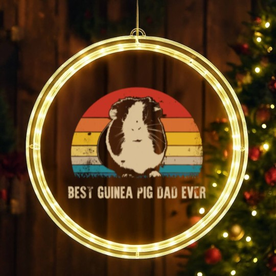 Discover Best Guinea Pig Dad Ever LED Christmas Window Lights Pig Daddy LED Christmas Window Lights