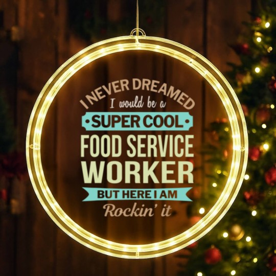 Discover Food Service Worker Gift Funny Appreciation LED Christmas Window Lights