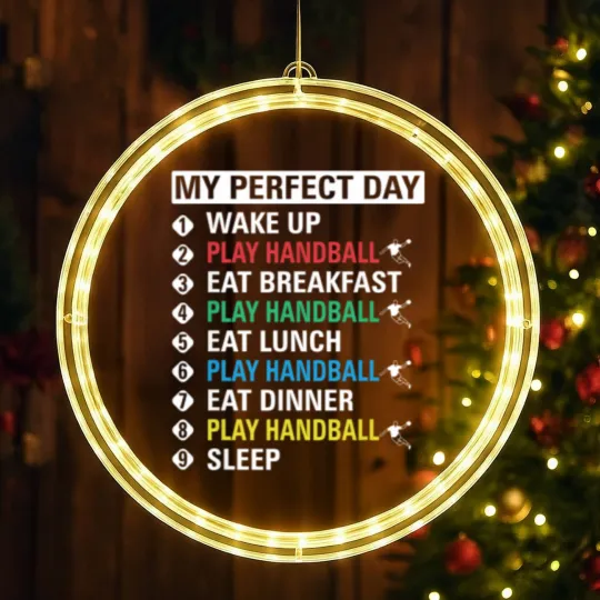 Discover My Perfect Day Play Handball LED Christmas Window Lights Cool Player Gift LED Christmas Window Lights