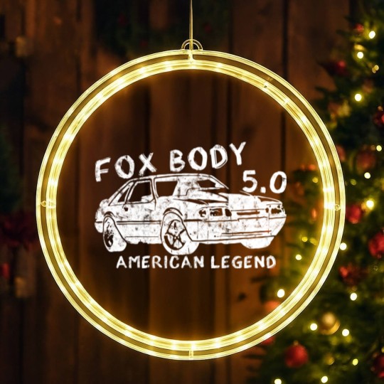 Discover Mustang Foxbody American Fox body stang Muscle classic Car 5.0L - Foxbody Mustang - LED Christmas Window Lights