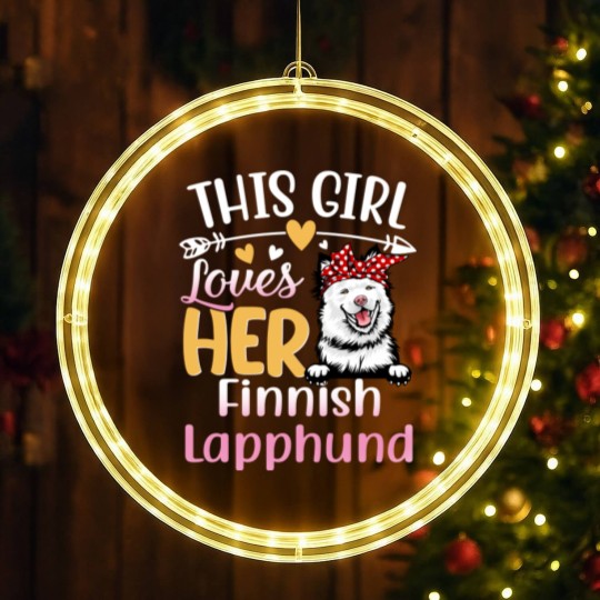 Discover This Girl Love Her Finnish Lapphund Dog - Dog Lover For Women - LED Christmas Window Lights