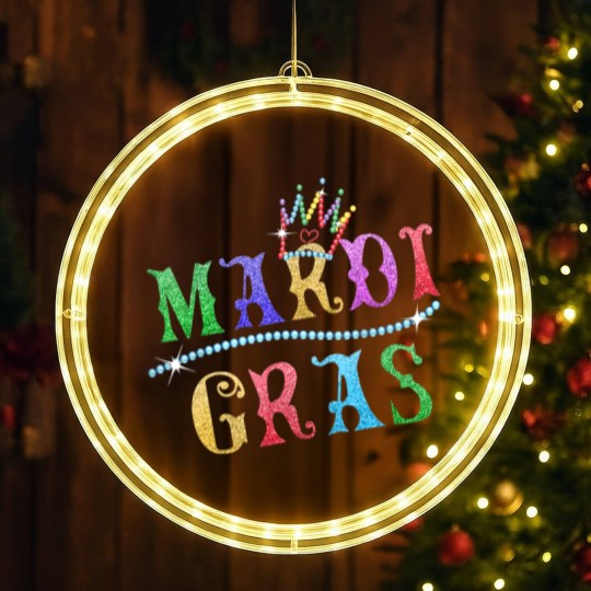 Discover Mardi Gras Crown LED Christmas Window Lights - Funny Mardi Gras Costume LED Christmas Window Lights