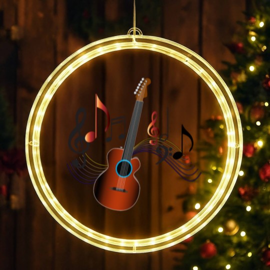 Discover Acoustic Guitar LED Christmas Window Lights