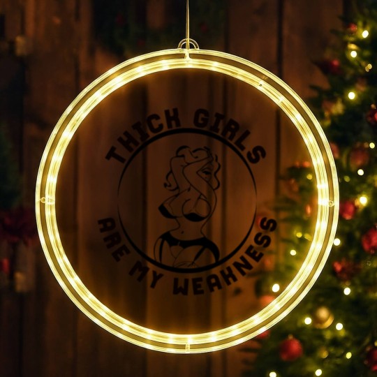 Discover Thick Girls Are My Weakness Funny Slogan LED Christmas Window Lights
