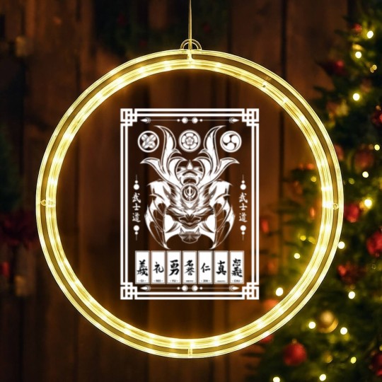 Discover Japanese Anime Kitsune Mask Samurai Oni Kanji LED Christmas Window Lights