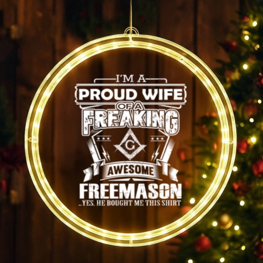 Discover Freemason - PRoud Wife Of A Freemason LED Christmas Window Lights