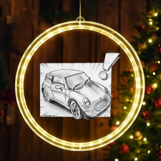 Discover Mini Cooper pencil sketch - Mini Cooper - LED Christmas Window Lights