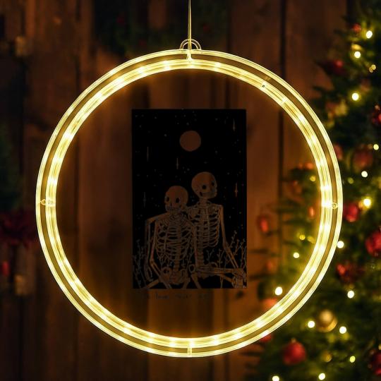 Discover true love never dies - Skeletons - LED Christmas Window Lights