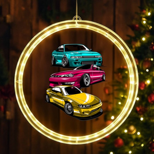 Discover JDM Legend Retro Gaming Racecar Tuning Car LED Christmas Window Lights