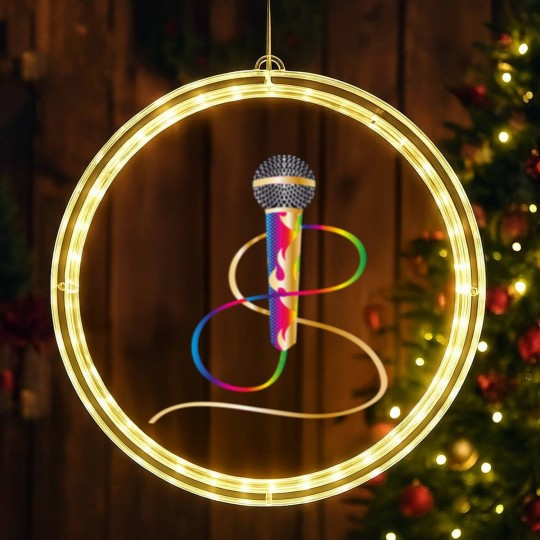 Discover stylish microphone with rainbow handle LED Christmas Window Lights