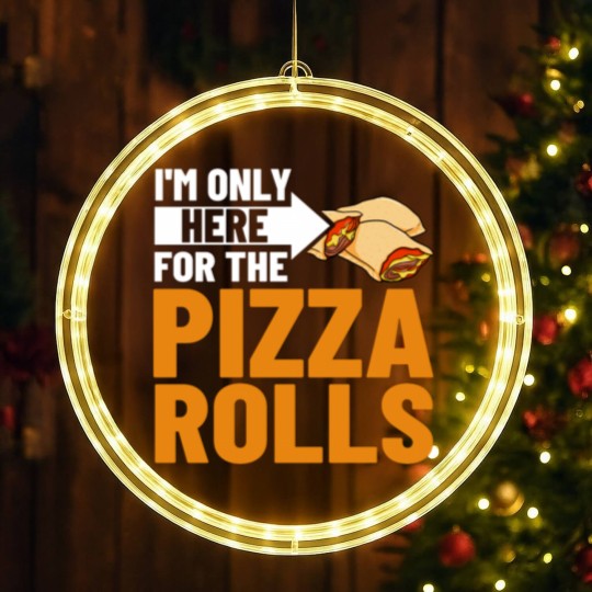 Discover Pizza Rolls Cheese Pepperoni Vegan LED Christmas Window Lights