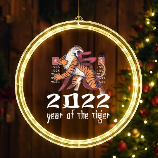 Discover Funny Happy Chinese New Year 2022 Year Of The Tiger 2022 LED Christmas Window Lights