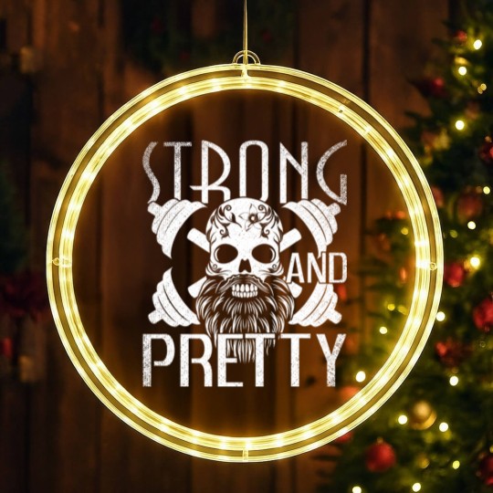 Discover Strong and Pretty Strongman Gym Vintage - Strong And Pretty - LED Christmas Window Lights