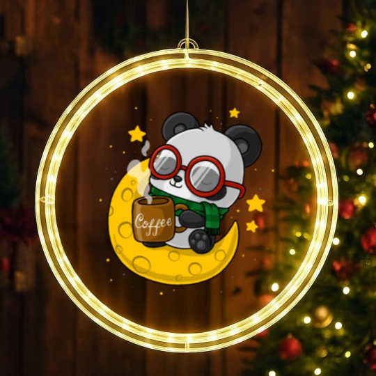 Discover Coffee Panda LED Christmas Window Lights