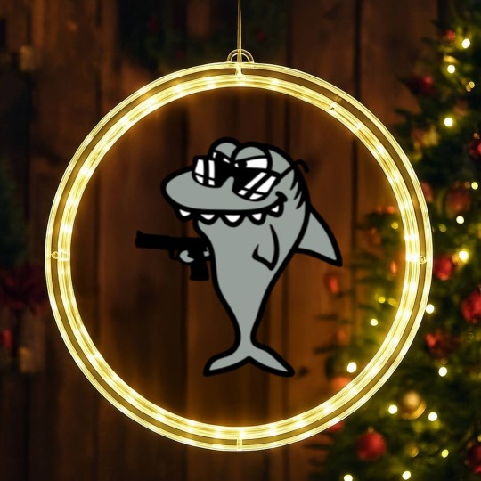 Discover hai gangster criminal criminal thief robber pistol LED Christmas Window Lights