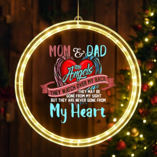 Discover Mom & Dad My Angels LED Christmas Window Lights - in memory of parents In Heaven LED Christmas Window Lights