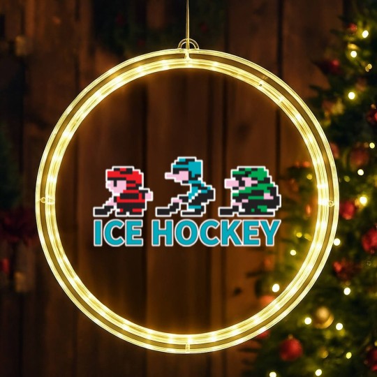 Discover 8-bit Ice Hockey Guys for Dark LED Christmas Window Lights - Nintendo - LED Christmas Window Lights