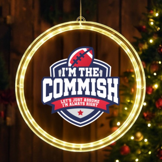Discover 2020 Fantasy Football Commissioner Commish Always Right LED Christmas Window Lights