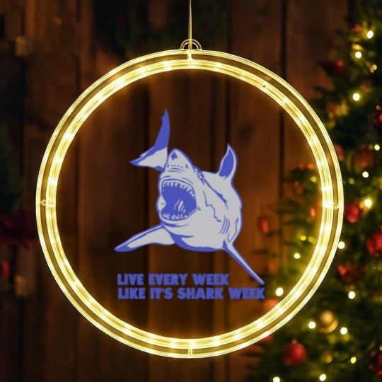 Discover Live Every Week Like Its Shark Week New LED Christmas Window Lights